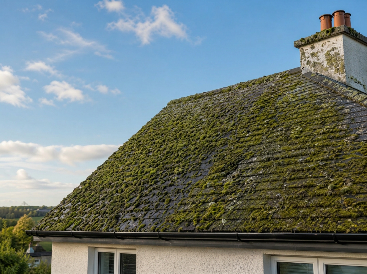 Roof clean — before