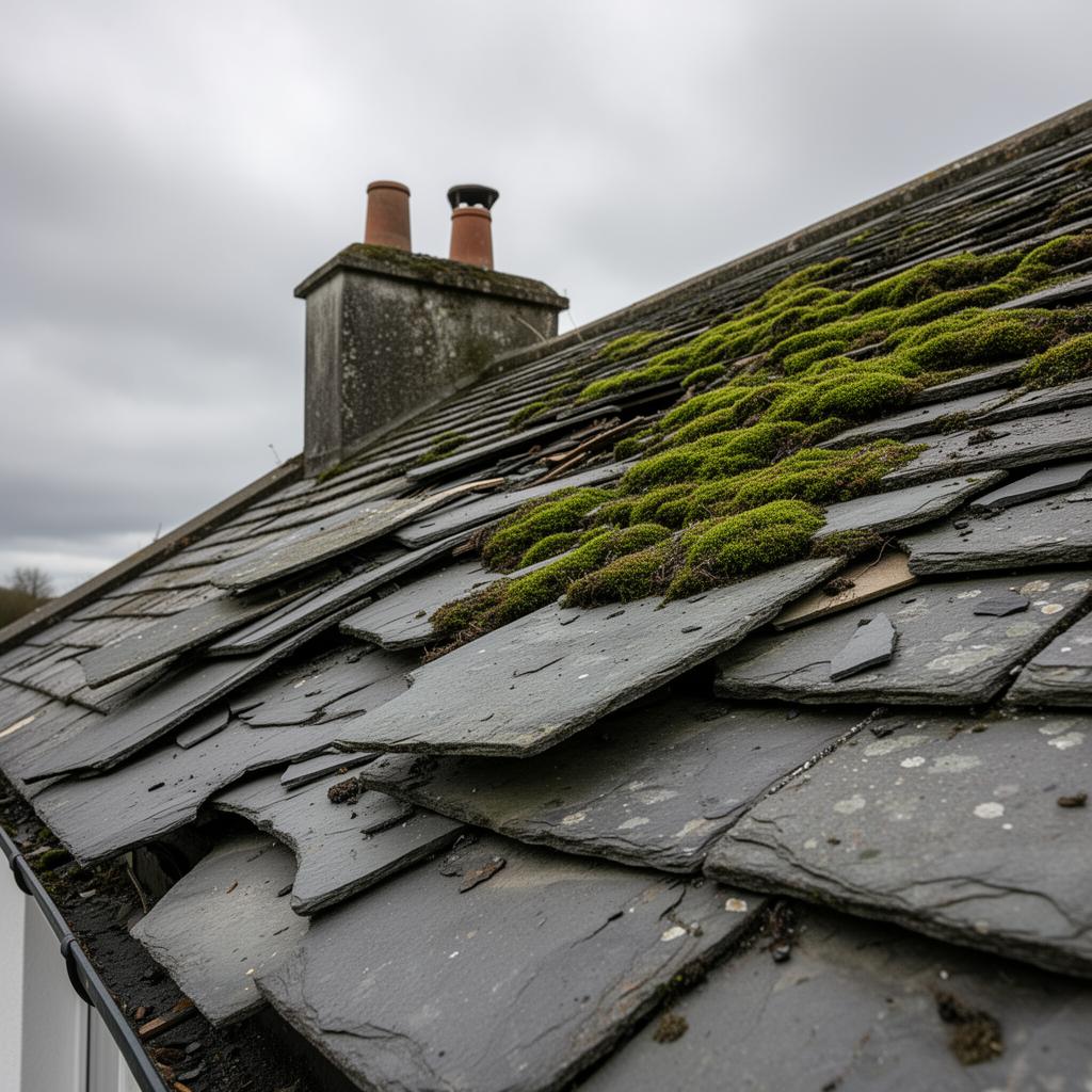 Full re-roof — before